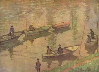 Pêcheurs sur la Seine à Poissy